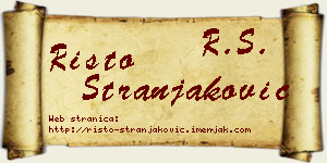 Risto Stranjaković vizit kartica